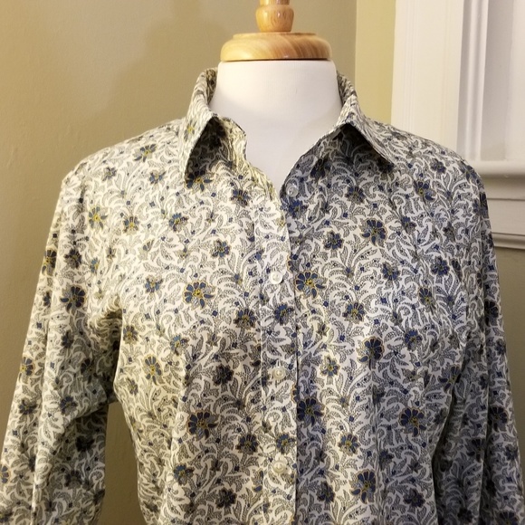 Lands End flowered blouse - Picture 3 of 7